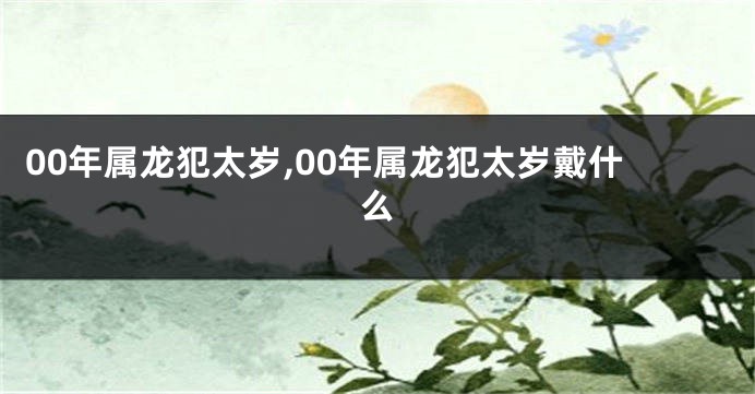 00年属龙犯太岁,00年属龙犯太岁戴什么