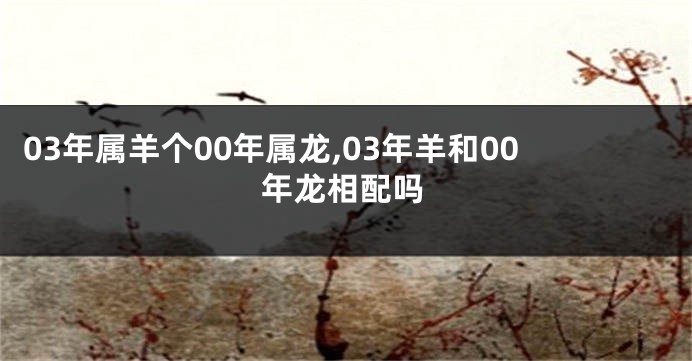 03年属羊个00年属龙,03年羊和00年龙相配吗