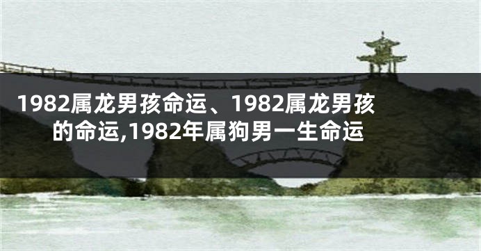 1982属龙男孩命运、1982属龙男孩的命运,1982年属狗男一生命运