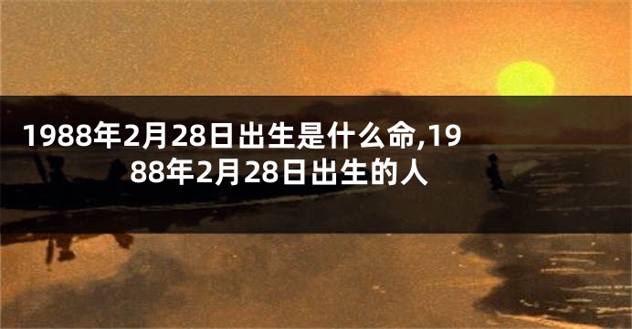 1988年2月28日出生是什么命,1988年2月28日出生的人