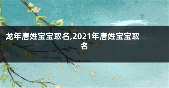 龙年唐姓宝宝取名,2021年唐姓宝宝取名