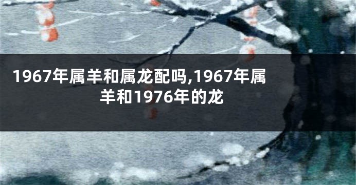 1967年属羊和属龙配吗,1967年属羊和1976年的龙