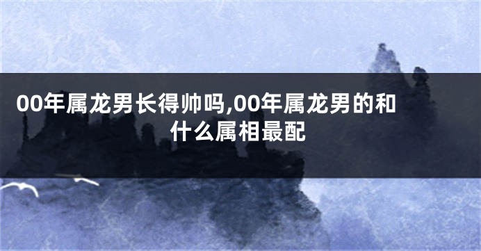 00年属龙男长得帅吗,00年属龙男的和什么属相最配