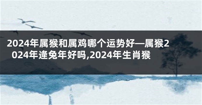 2024年属猴和属鸡哪个运势好—属猴2024年逄兔年好吗,2024年生肖猴