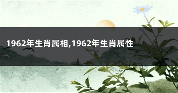 1962年生肖属相,1962年生肖属性