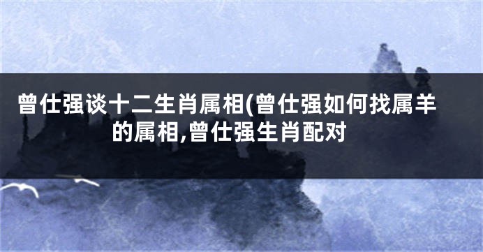 曾仕强谈十二生肖属相(曾仕强如何找属羊的属相,曾仕强生肖配对