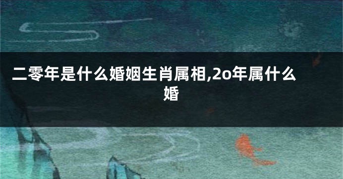 二零年是什么婚姻生肖属相,2o年属什么婚