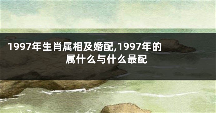 1997年生肖属相及婚配,1997年的属什么与什么最配