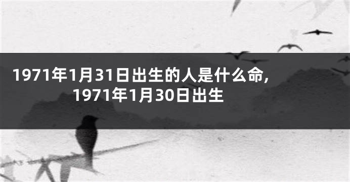 1971年1月31日出生的人是什么命,1971年1月30日出生