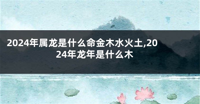 2024年属龙是什么命金木水火土,2024年龙年是什么木