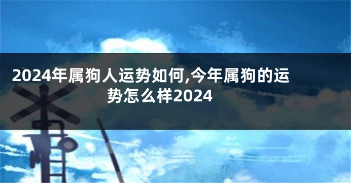 2024年属狗人运势如何,今年属狗的运势怎么样2024