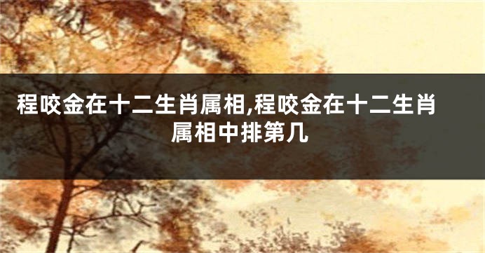 程咬金在十二生肖属相,程咬金在十二生肖属相中排第几