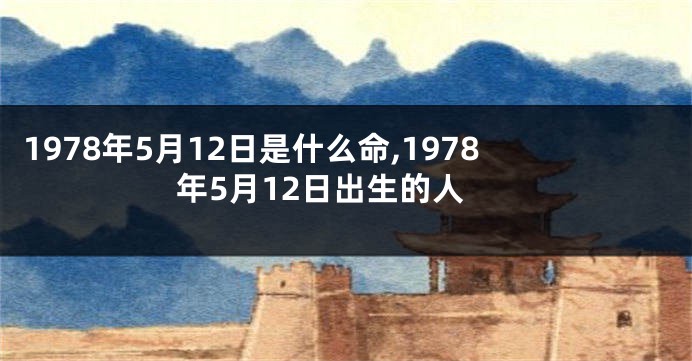 1978年5月12日是什么命,1978年5月12日出生的人