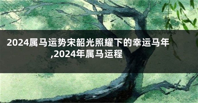 2024属马运势宋韶光照耀下的幸运马年,2024年属马运程