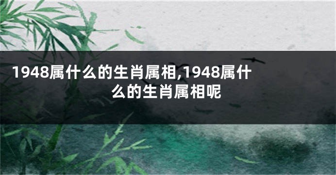 1948属什么的生肖属相,1948属什么的生肖属相呢