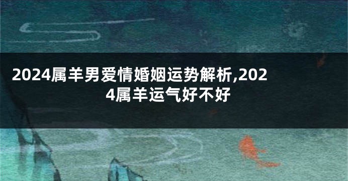 2024属羊男爱情婚姻运势解析,2024属羊运气好不好