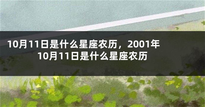 10月11日是什么星座农历，2001年10月11日是什么星座农历