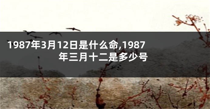 1987年3月12日是什么命,1987年三月十二是多少号