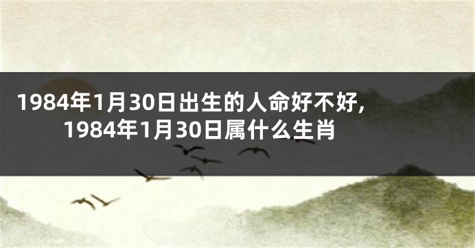 1984年1月30日出生的人命好不好,1984年1月30日属什么生肖