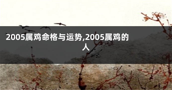 2005属鸡命格与运势,2005属鸡的人