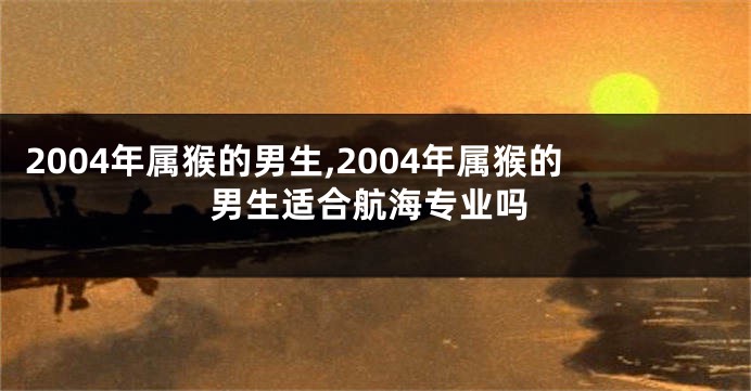 2004年属猴的男生,2004年属猴的男生适合航海专业吗