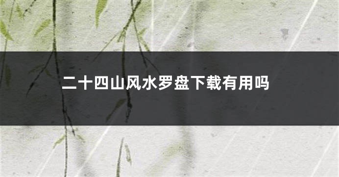 二十四山风水罗盘下载有用吗