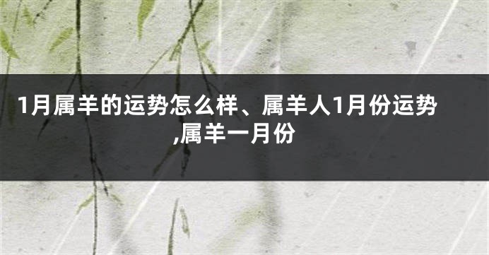 1月属羊的运势怎么样、属羊人1月份运势,属羊一月份