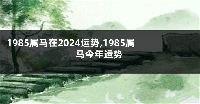 1985属马在2024运势,1985属马今年运势