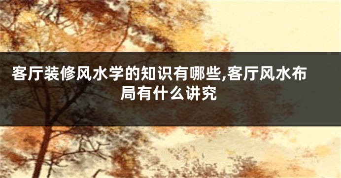 客厅装修风水学的知识有哪些,客厅风水布局有什么讲究