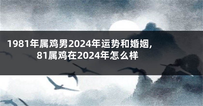 1981年属鸡男2024年运势和婚姻,81属鸡在2024年怎么样