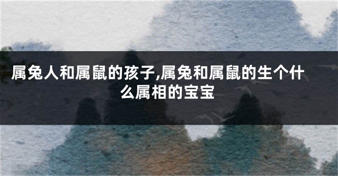 属兔人和属鼠的孩子,属兔和属鼠的生个什么属相的宝宝