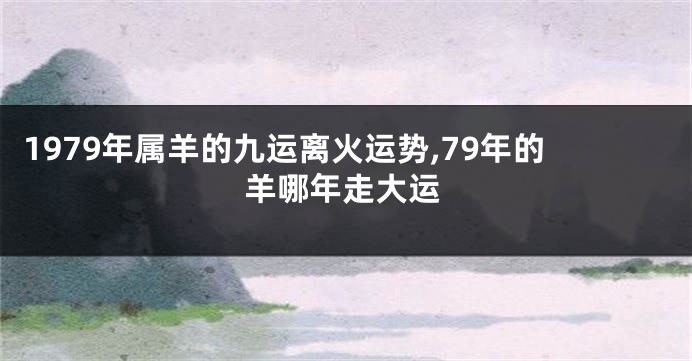 1979年属羊的九运离火运势,79年的羊哪年走大运