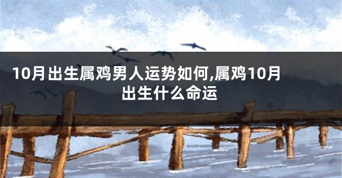 10月出生属鸡男人运势如何,属鸡10月出生什么命运