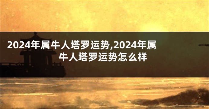 2024年属牛人塔罗运势,2024年属牛人塔罗运势怎么样