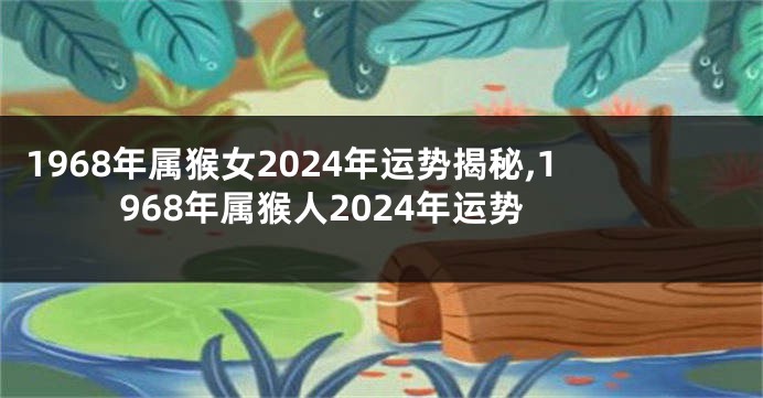 1968年属猴女2024年运势揭秘,1968年属猴人2024年运势