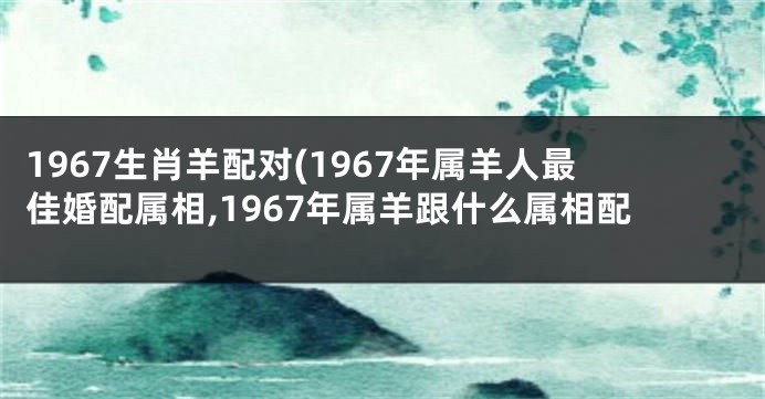 1967生肖羊配对(1967年属羊人最佳婚配属相,1967年属羊跟什么属相配