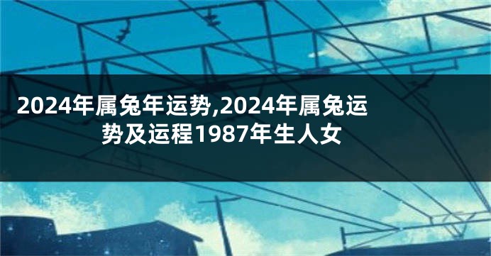 2024年属兔年运势,2024年属兔运势及运程1987年生人女