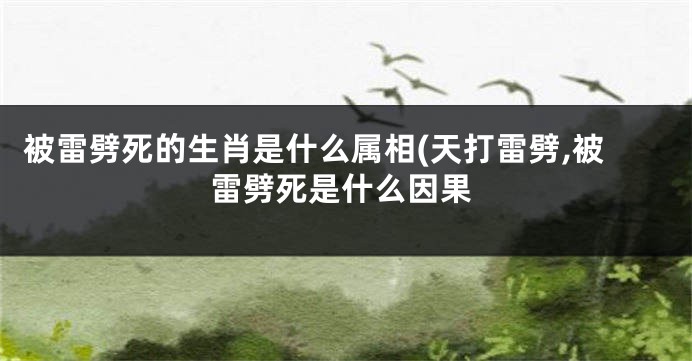 被雷劈死的生肖是什么属相(天打雷劈,被雷劈死是什么因果