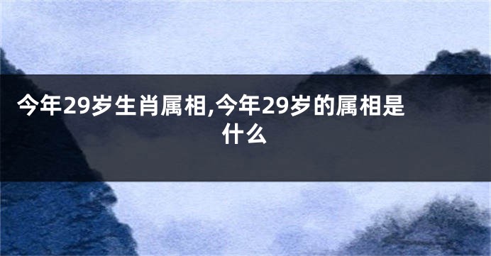 今年29岁生肖属相,今年29岁的属相是什么