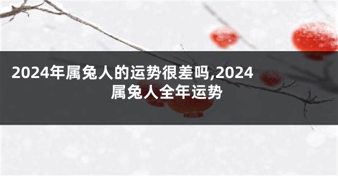 2024年属兔人的运势很差吗,2024属兔人全年运势