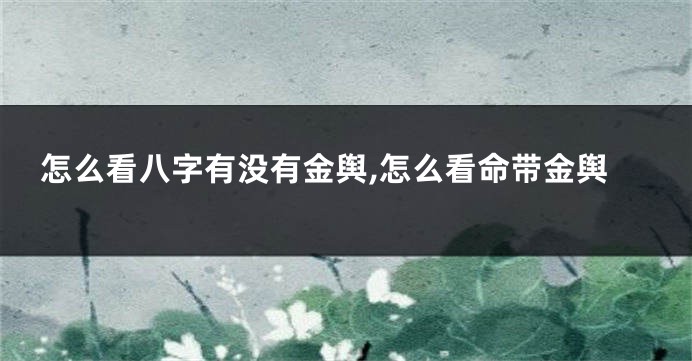 怎么看八字有没有金舆,怎么看命带金舆