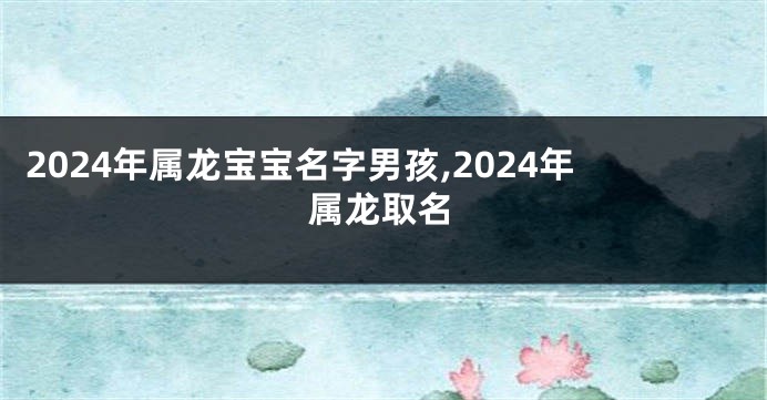 2024年属龙宝宝名字男孩,2024年属龙取名