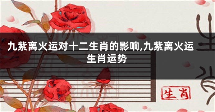 九紫离火运对十二生肖的影响,九紫离火运生肖运势