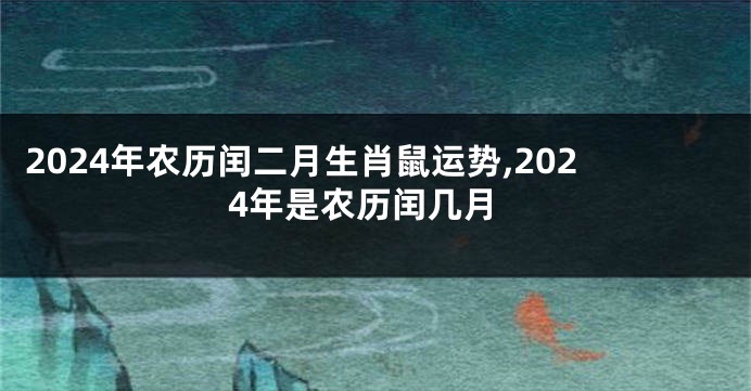 2024年农历闰二月生肖鼠运势,2024年是农历闰几月