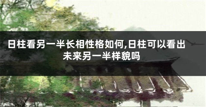 日柱看另一半长相性格如何,日柱可以看出未来另一半样貌吗