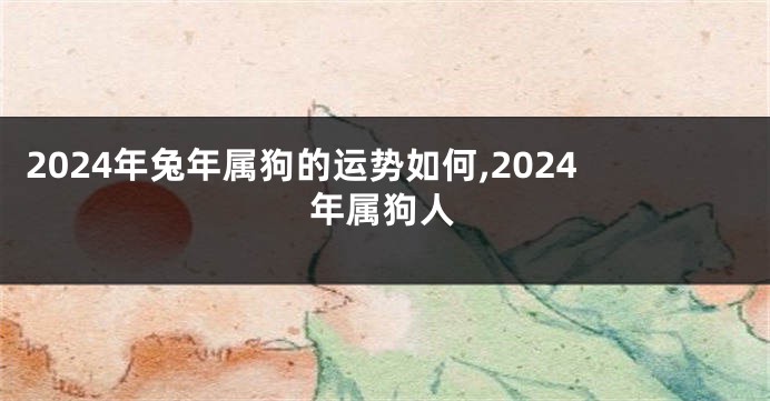 2024年兔年属狗的运势如何,2024年属狗人