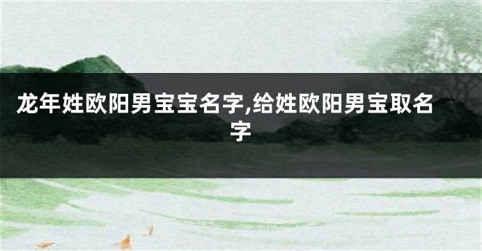 龙年姓欧阳男宝宝名字,给姓欧阳男宝取名字