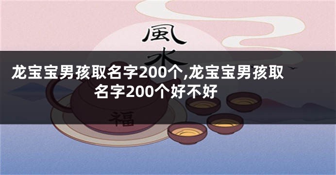 龙宝宝男孩取名字200个,龙宝宝男孩取名字200个好不好