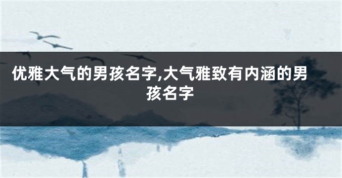 优雅大气的男孩名字,大气雅致有内涵的男孩名字