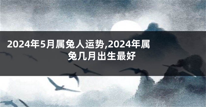 2024年5月属兔人运势,2024年属兔几月出生最好